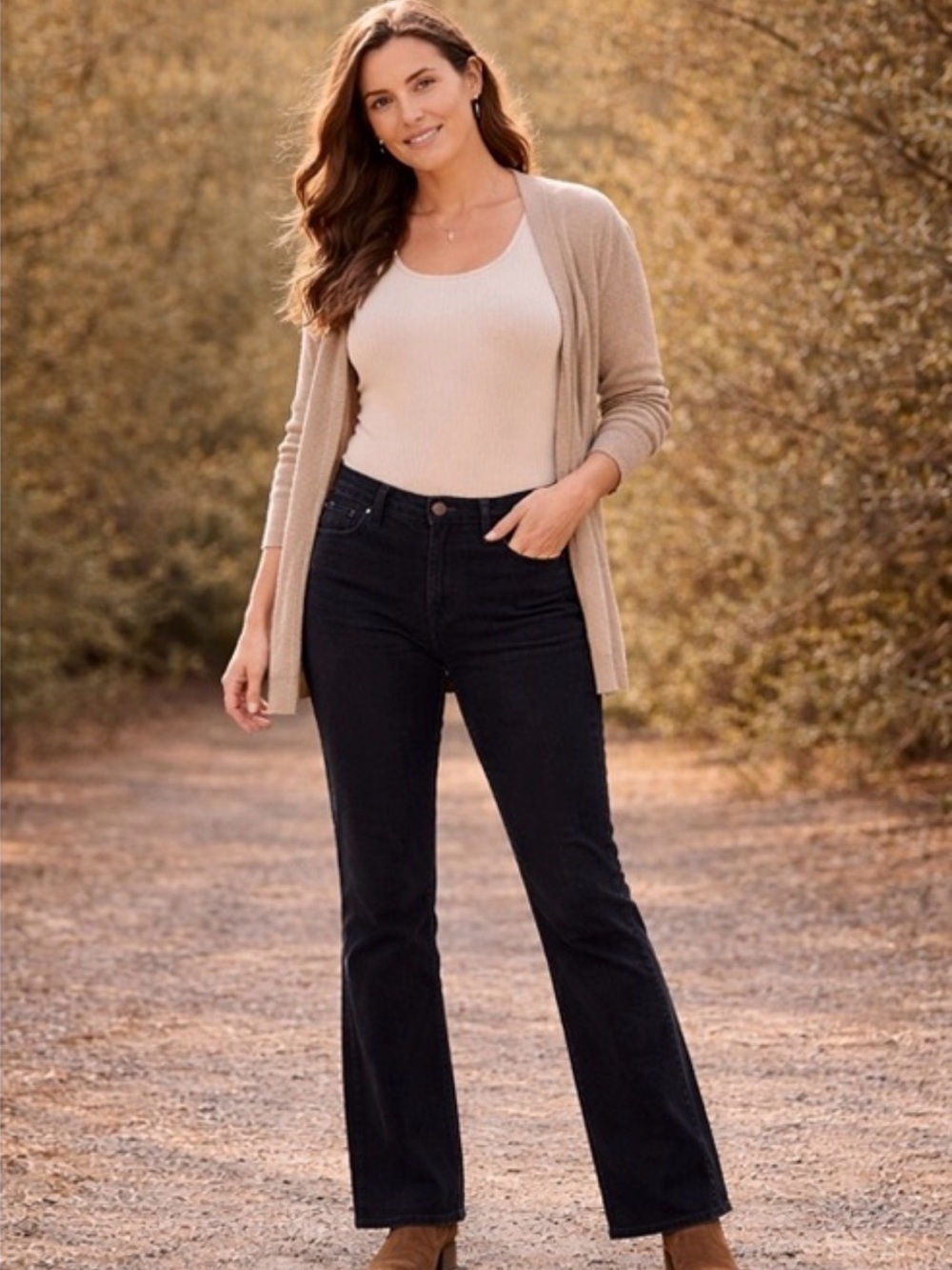 J.Crew Women’s Black Corduroy Western Cowgirl Bootcut Pants Size 32R